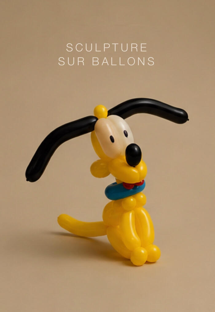 Sculpture sur Ballons Visuel promotionnel pour de la sculpture de ballons à destination des médiathèques et centres de loisirs à Lille